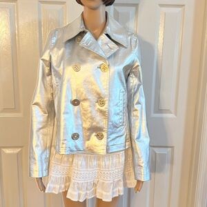 Ralph Lauren Metallic Silver Pea Coat
